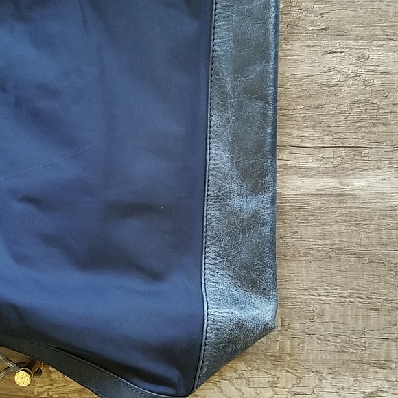 Tory Burch Navy Blue Nylon Cinched Tote Bag - Picture 14 of 14
